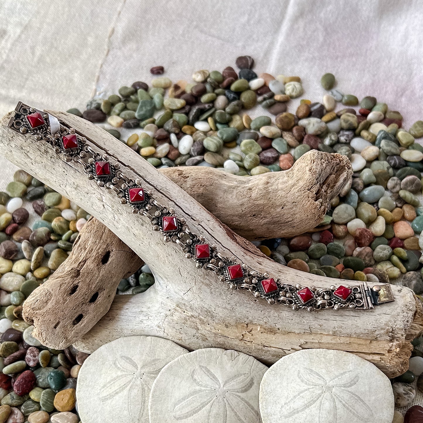 Red Pyramids Bracelet