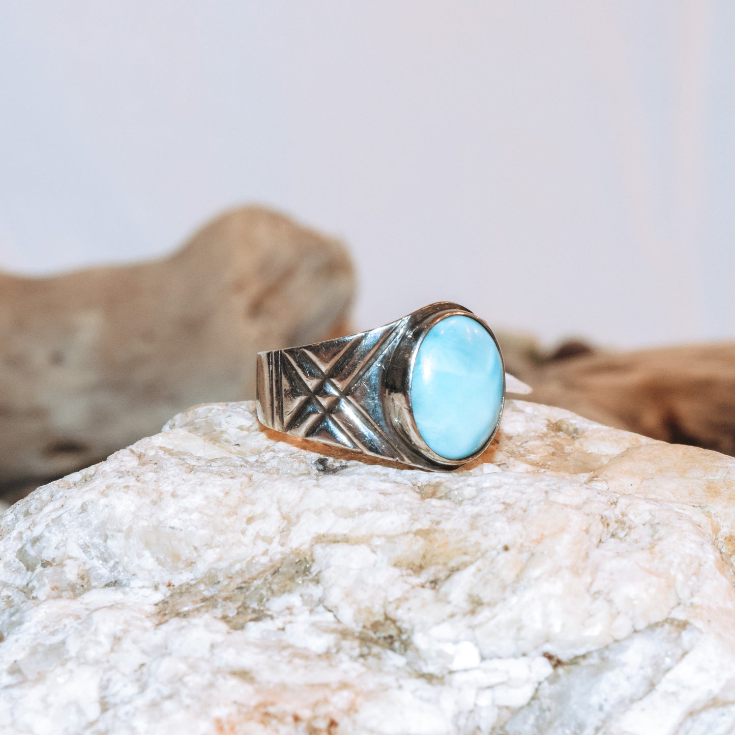 Criss-Cross Chalcedony Ring