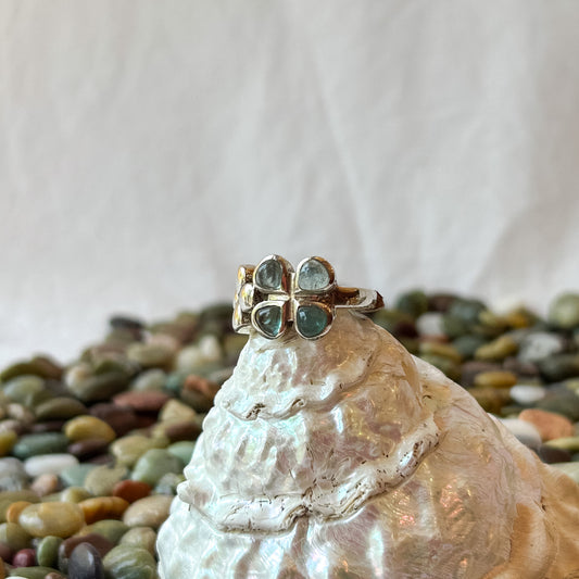 Blue Clover Ring