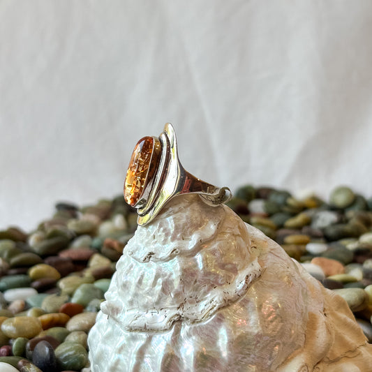 Amber Alien Ring