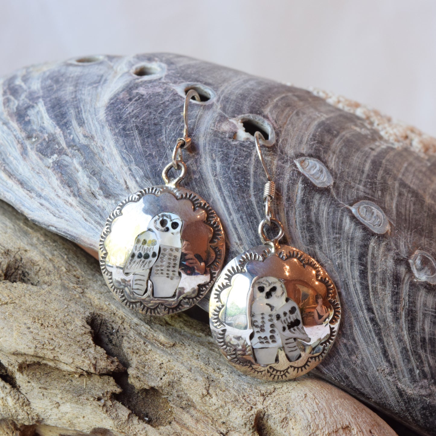 Owl Inlay Earrings