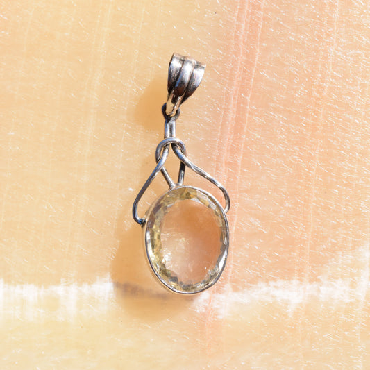 Citrine & Wire Pendant