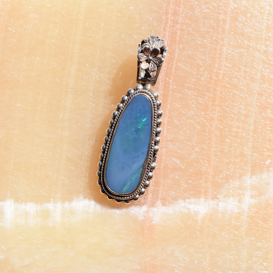 Flowers and Opals Pendant