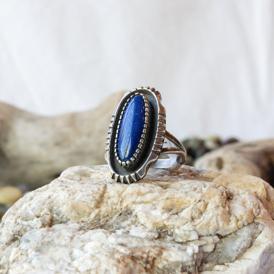 Lapis Channel Ring