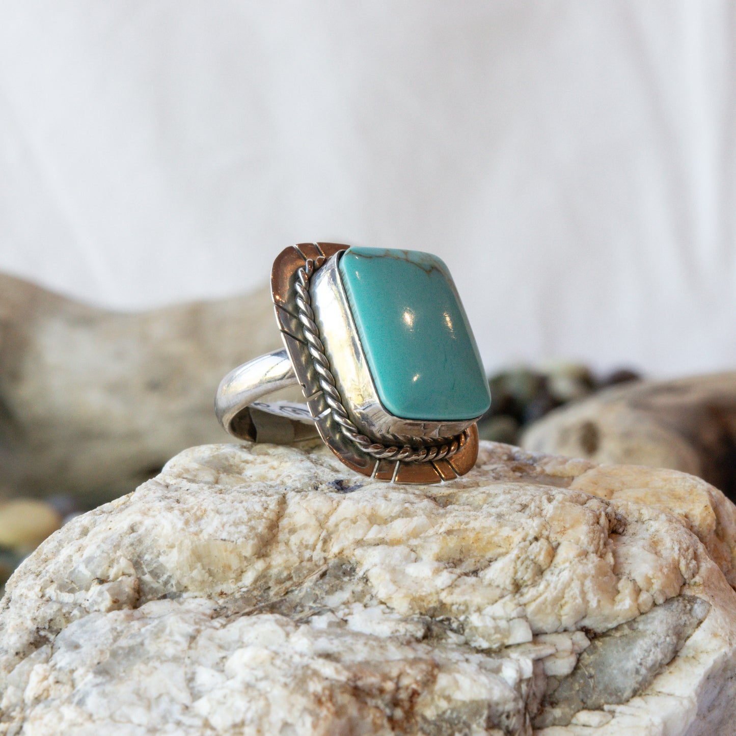 Turquoise Earthquake Ring