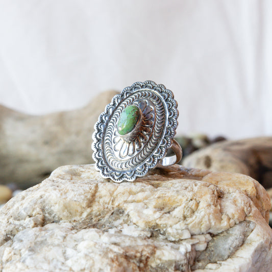 Bed of Silver Navajo Ring