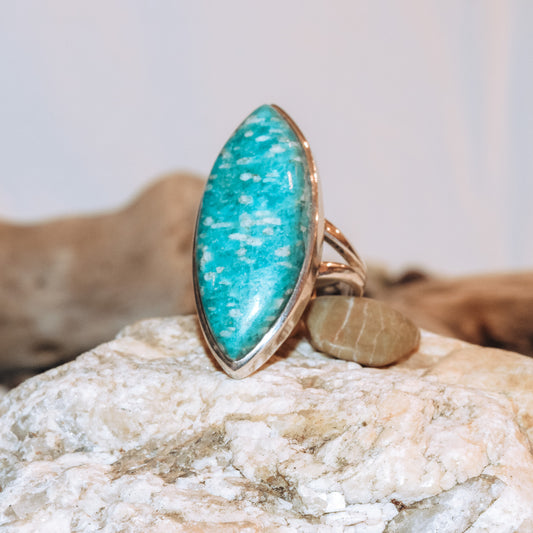 Amazonite Marquis Ring