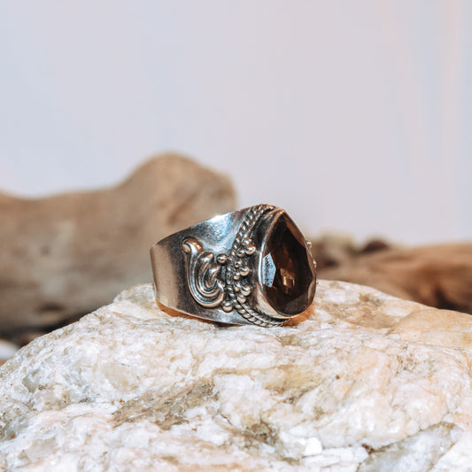 Smokey Quartz Mysteria Ring