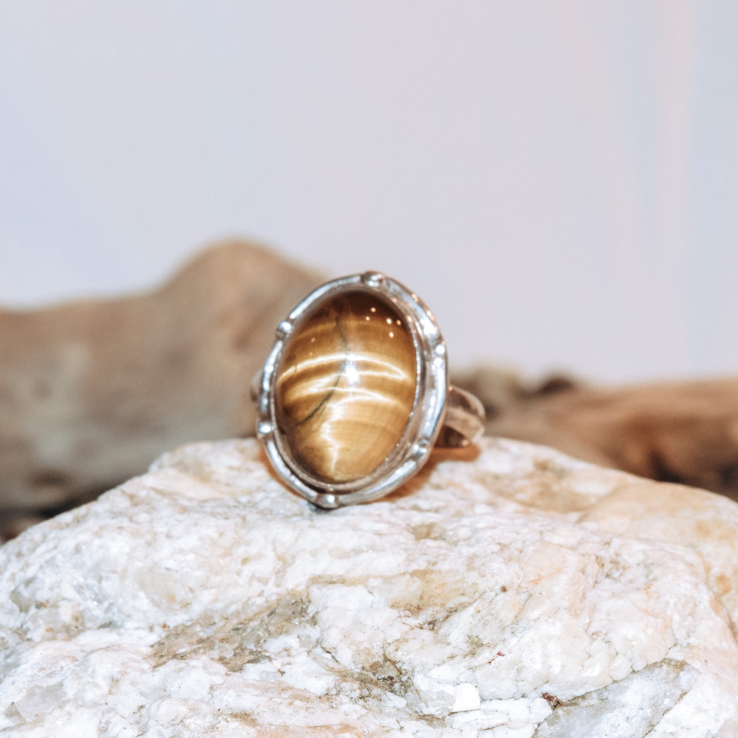 Tiger's Eye Statement Ring
