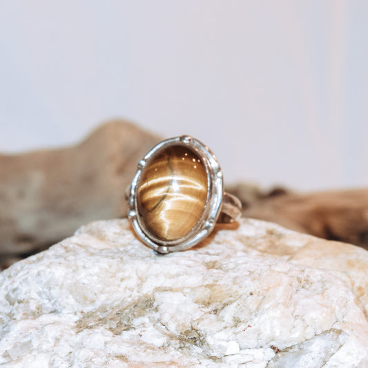 Tiger's Eye Statement Ring