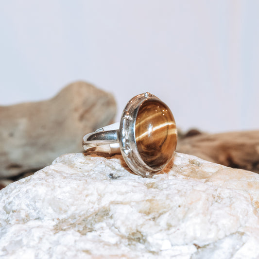 Tiger's Eye Statement Ring