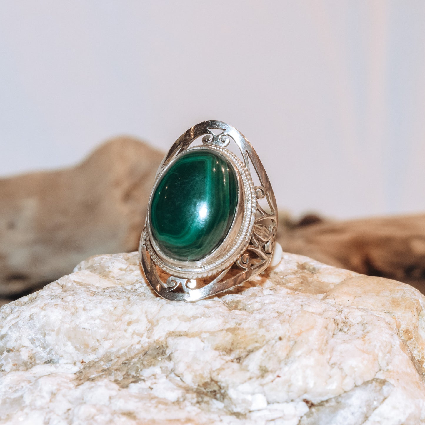 Malacite Hummingbird Ring