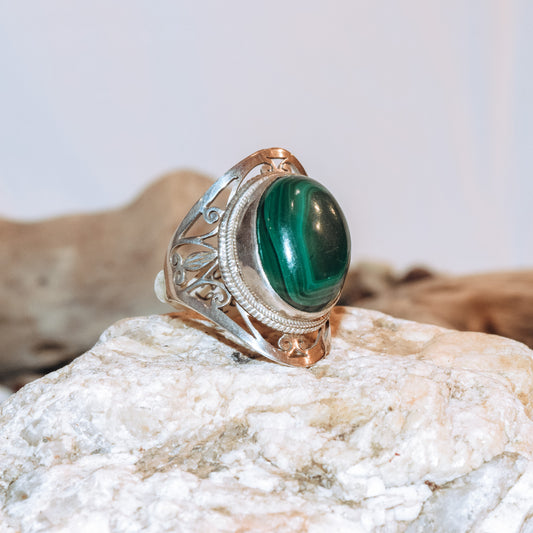 Malacite Hummingbird Ring