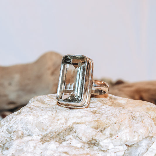 Emerald Cut Elbaite Ring