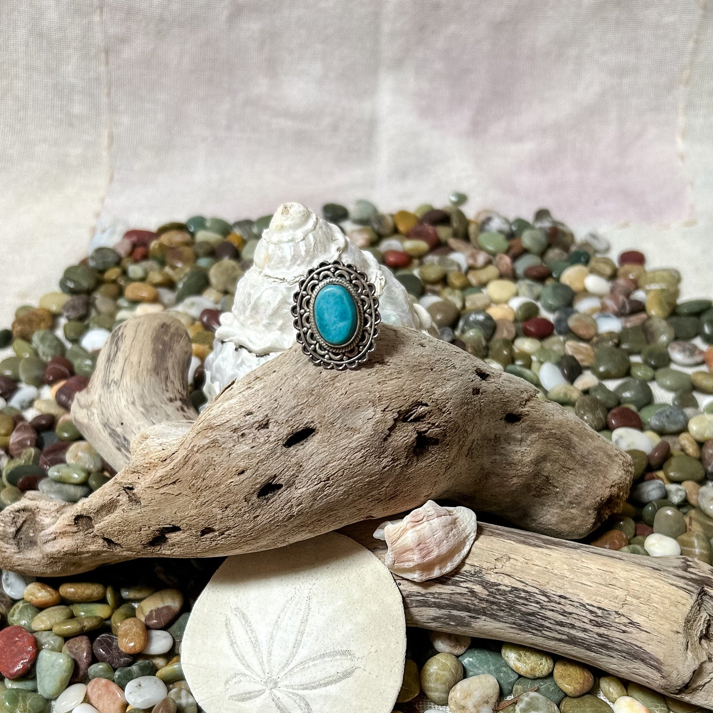 Turquoise Silver Burst Ring