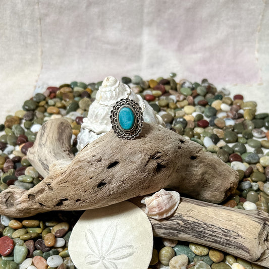 Turquoise Silver Burst Ring