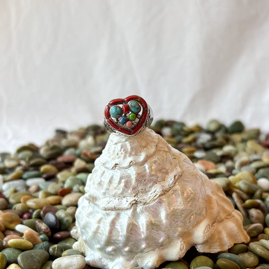 Multi Color Heart Ring