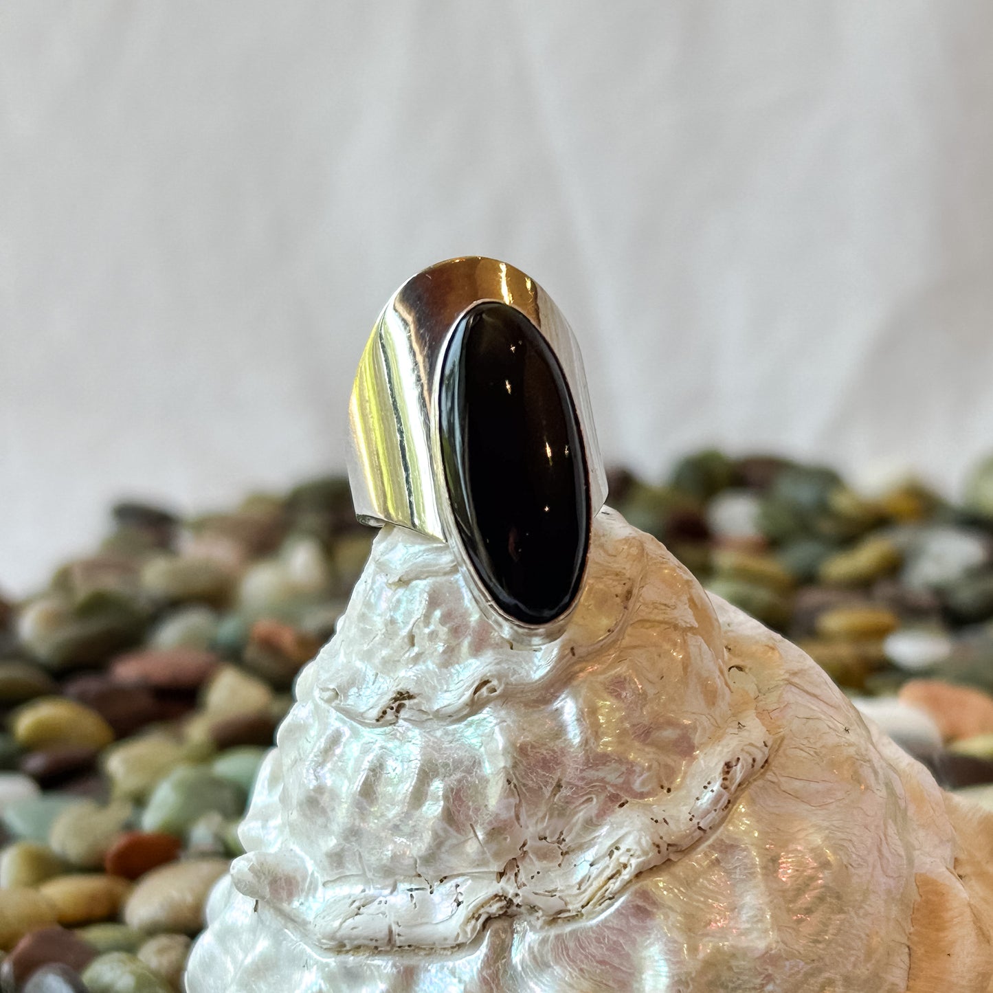 Spooned Onyx Ring