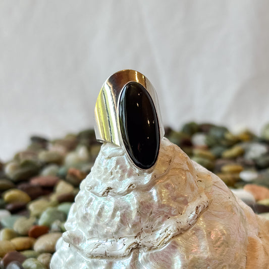 Spooned Onyx Ring