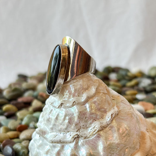 Spooned Onyx Ring