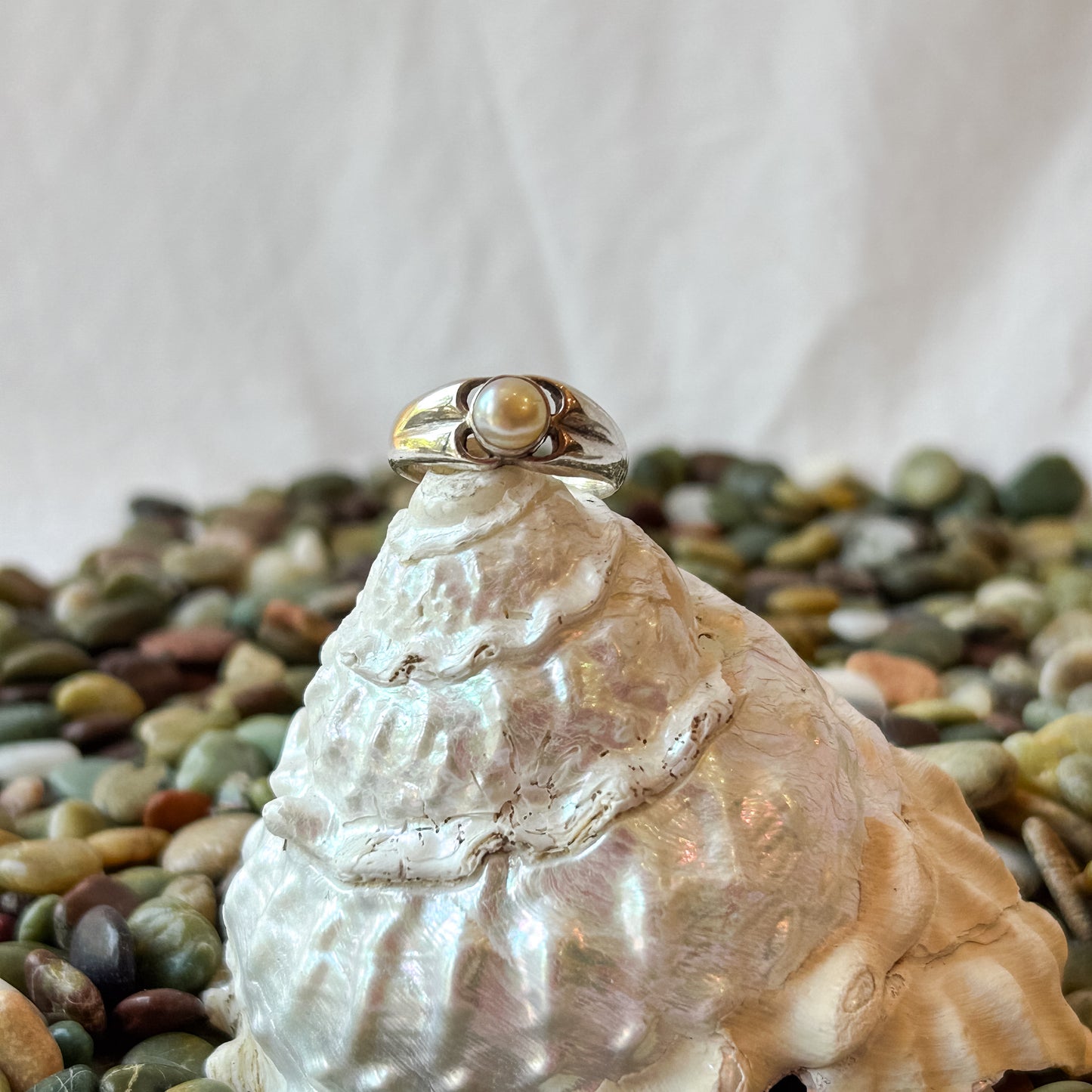 Nestled Pearl Ring