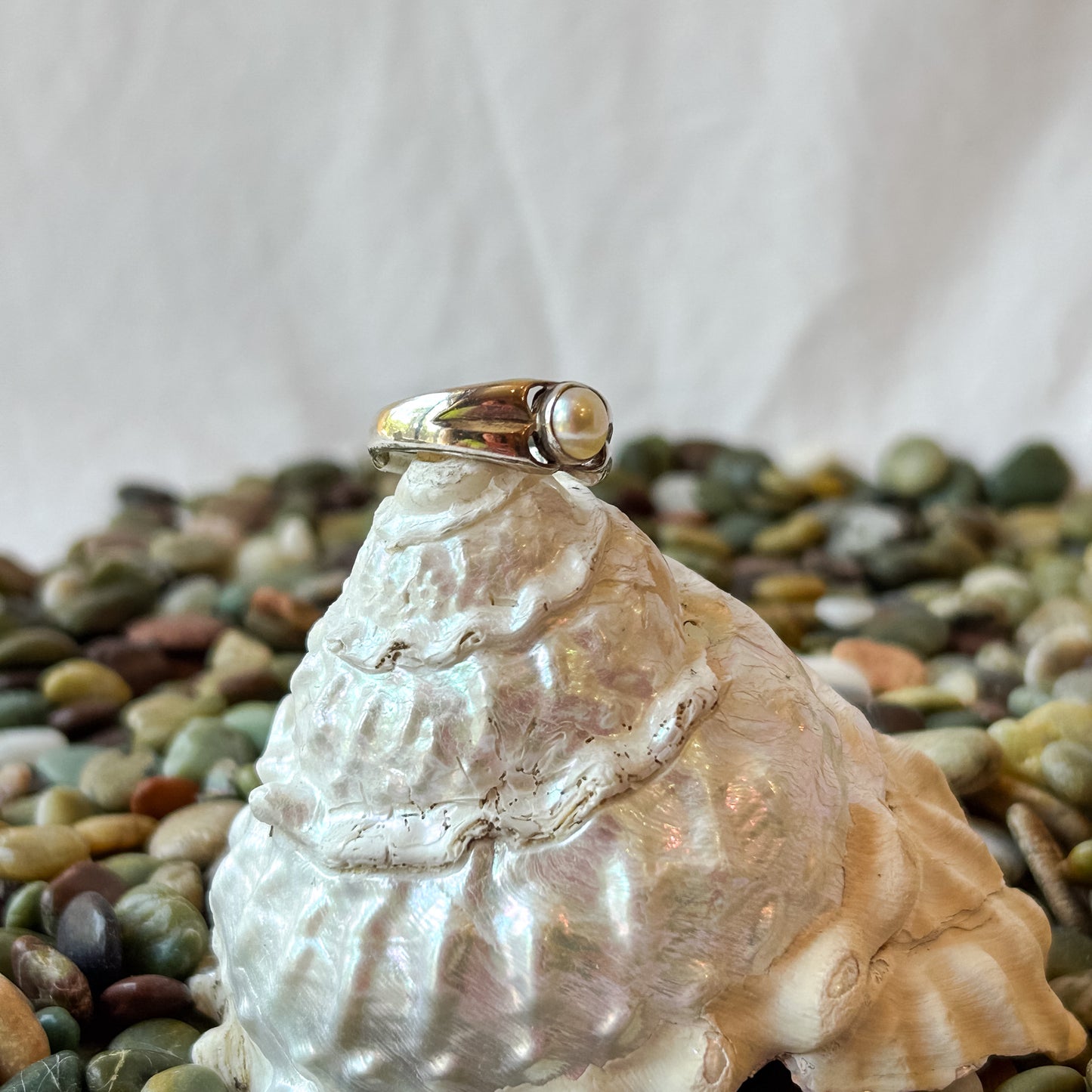 Nestled Pearl Ring