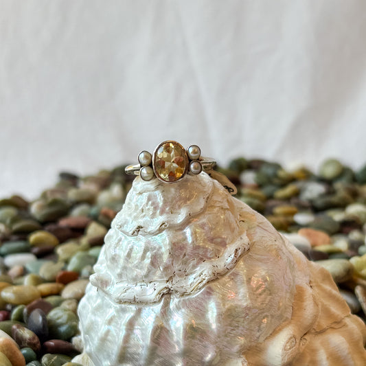 Citrine and Circles Ring