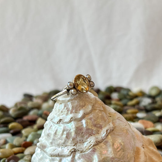 Citrine and Circles Ring