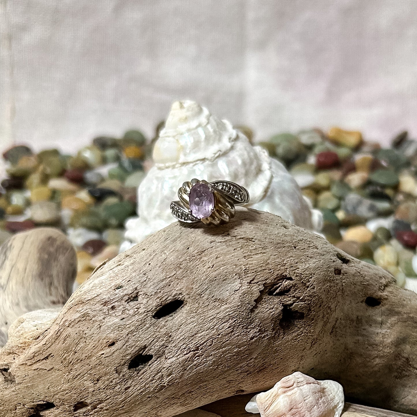 Amethyst Classic 80's Style Ring