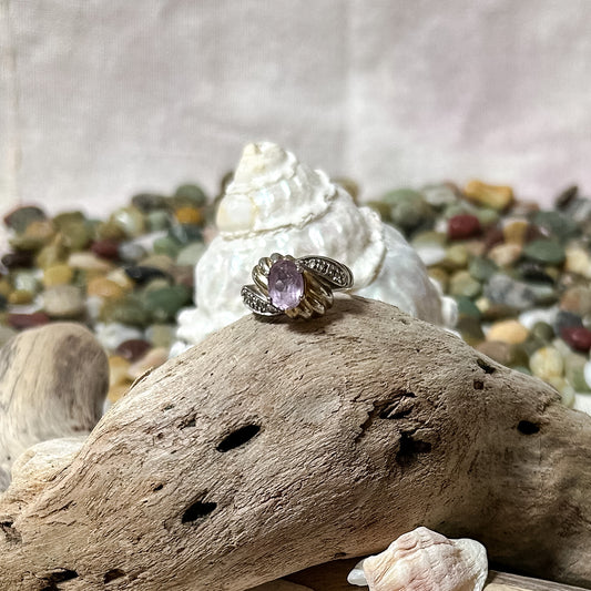 Amethyst Classic 80's Style Ring