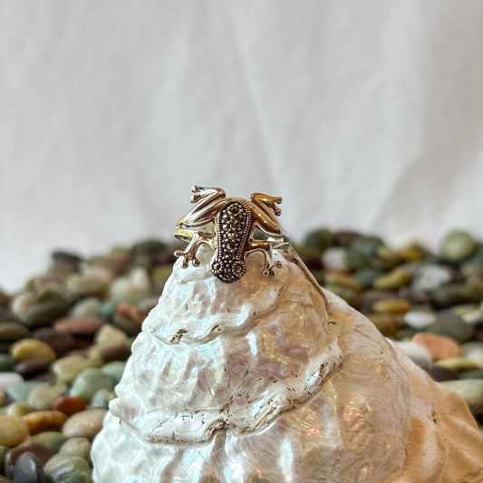 Pyrite Frog Ring
