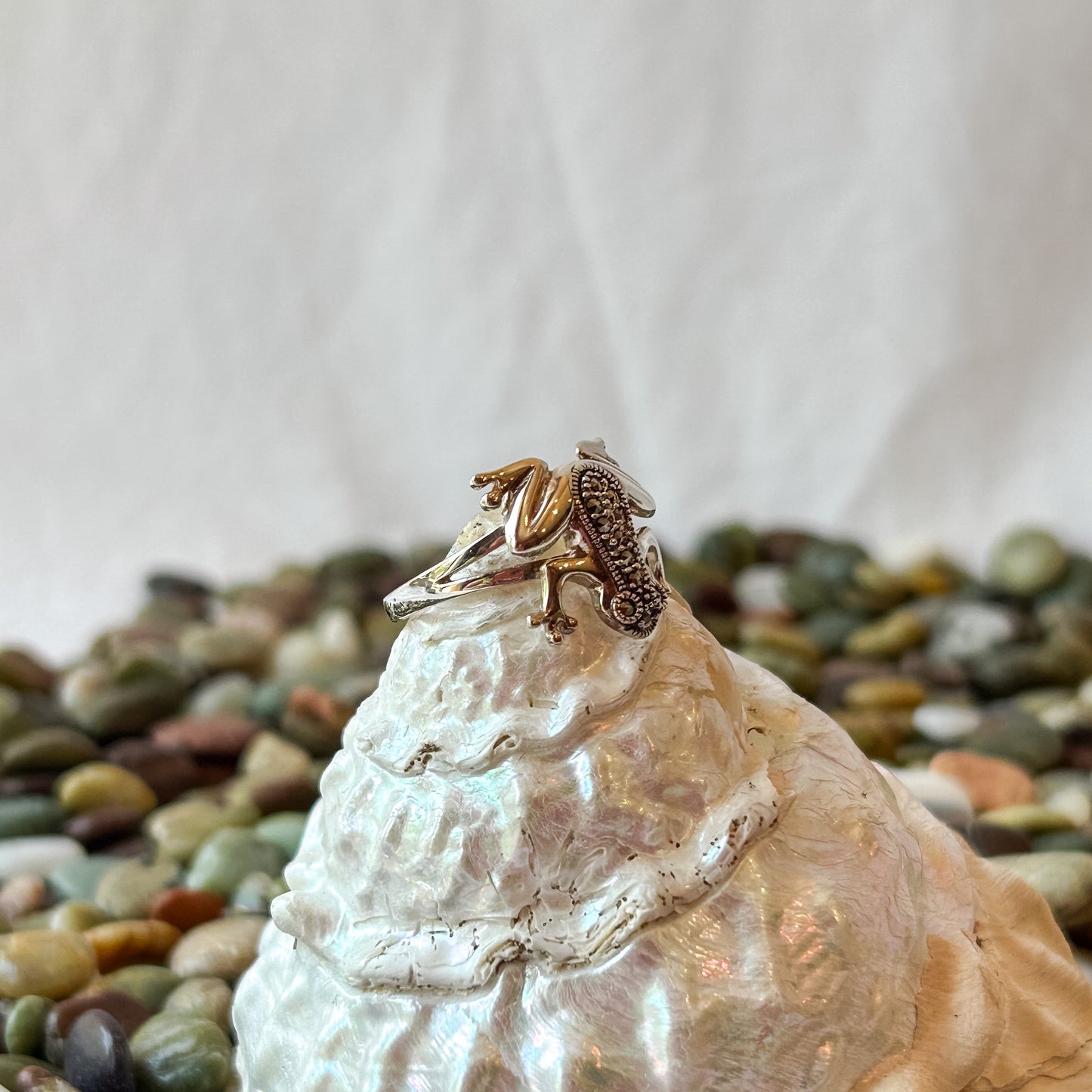 Pyrite Frog Ring
