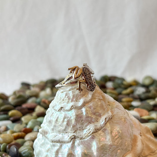 Pyrite Frog Ring