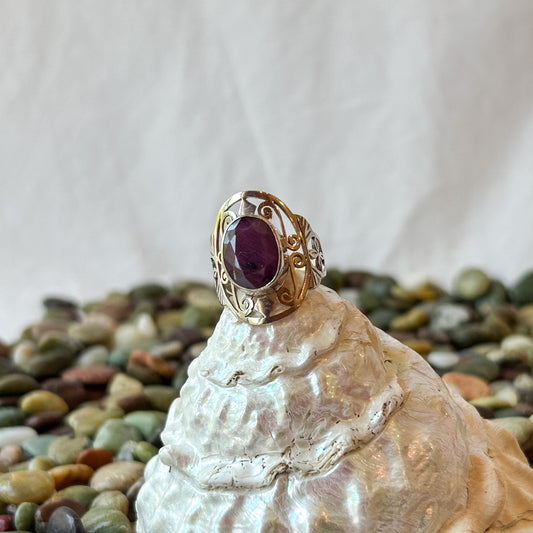 Purple Hummingbird Ring