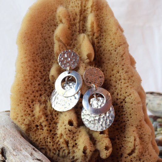 Hammered Disco Earrings
