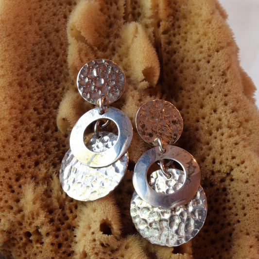 Hammered Disco Earrings