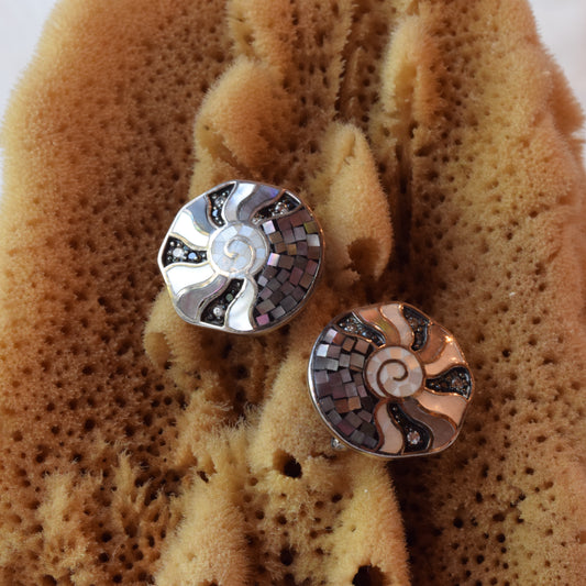 Ammonite Inlay Earrings