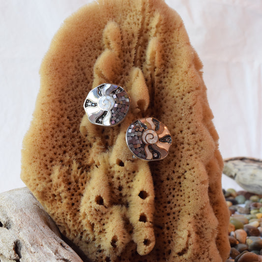 Ammonite Inlay Earrings