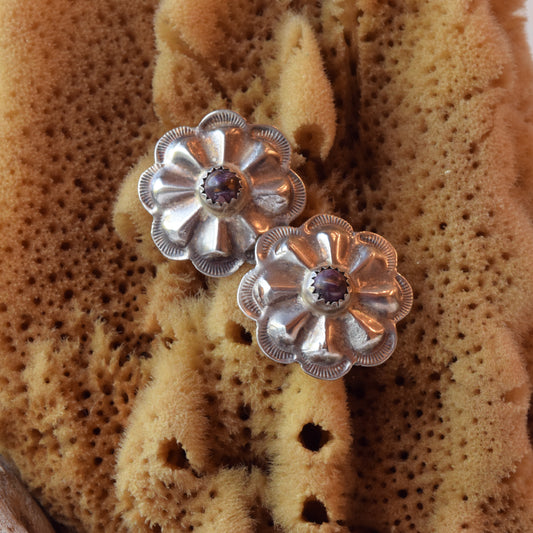 Charoite Flower Earrings