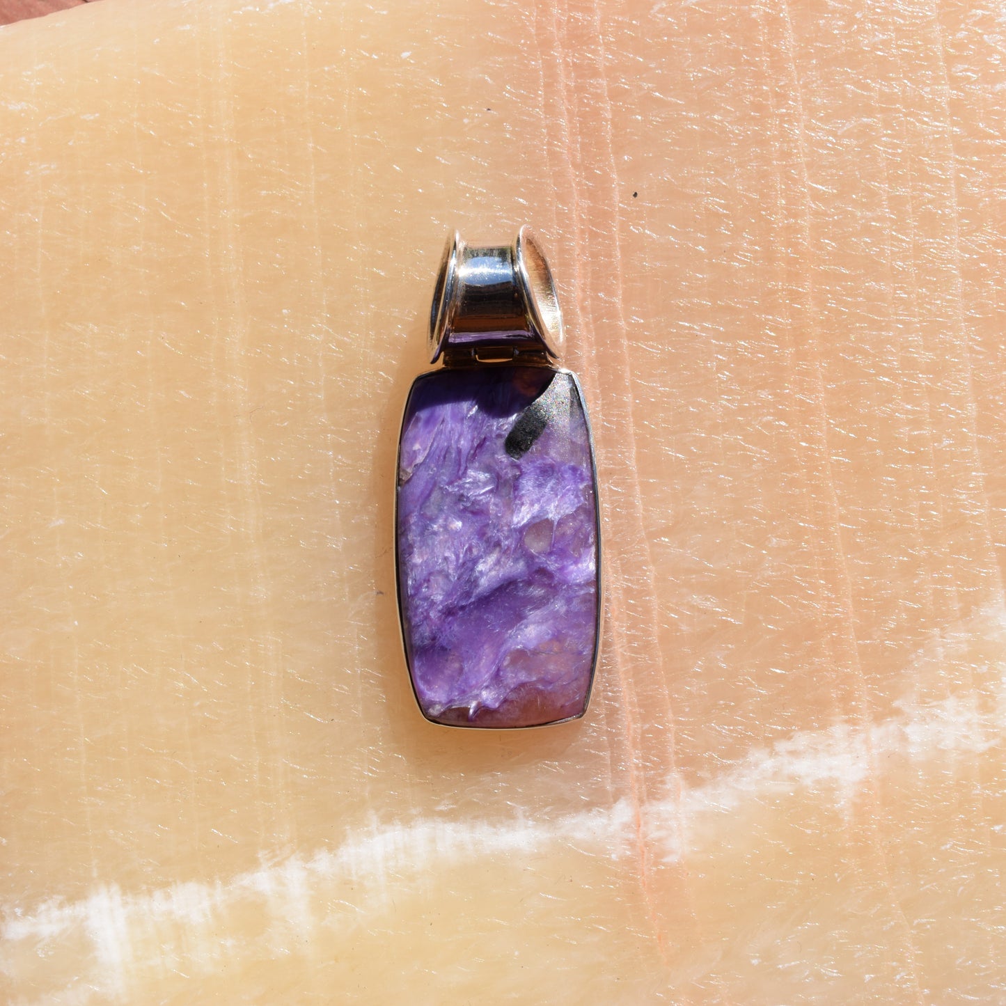 Rectangle Charoite Pendant