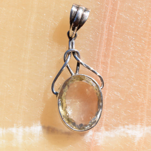 Citrine & Wire Pendant