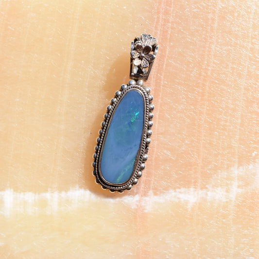 Flowers and Opals Pendant