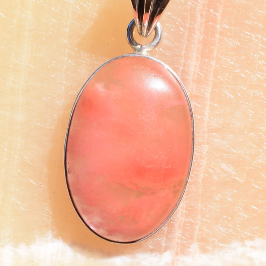 Cherry Quartz Oval Pendant