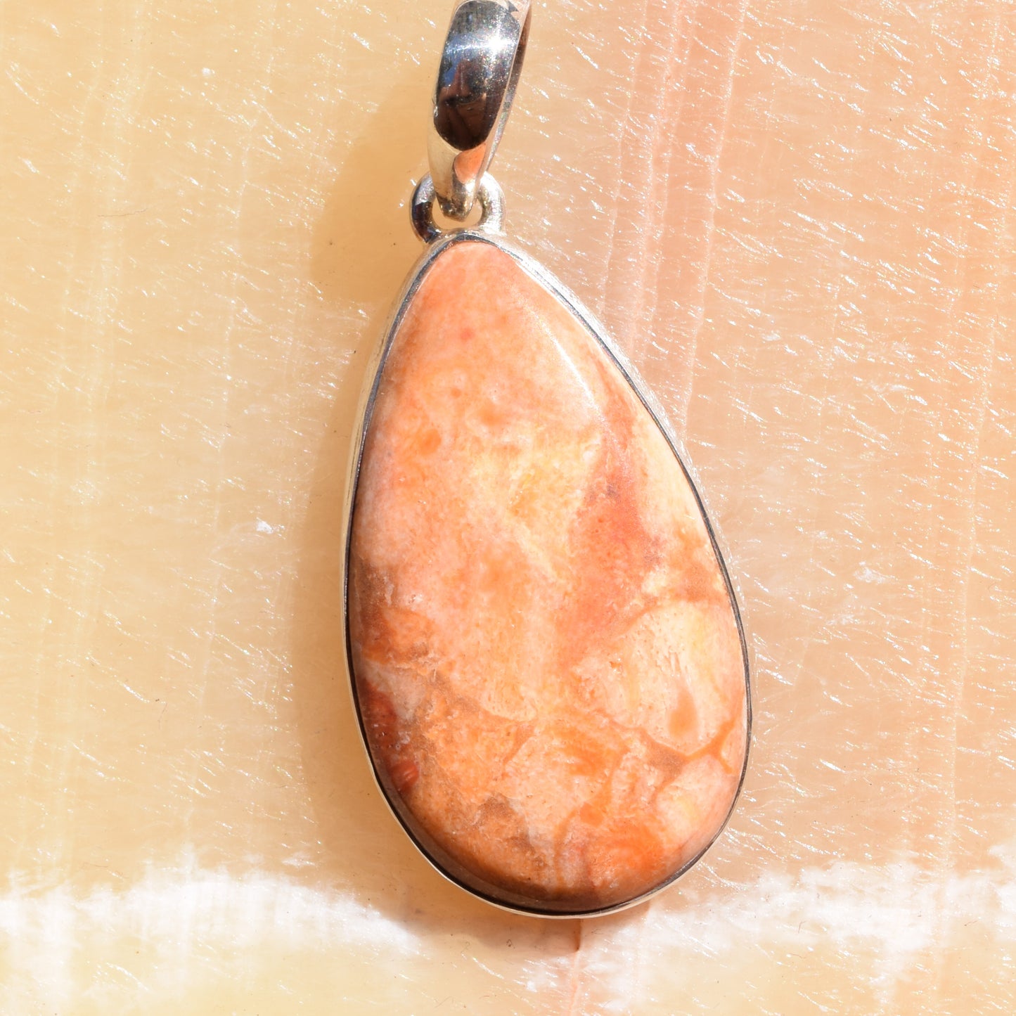 Peach Teardrop Pendant
