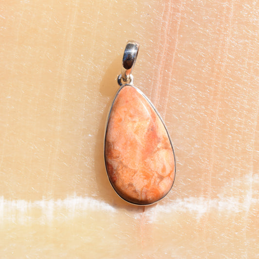 Peach Teardrop Pendant