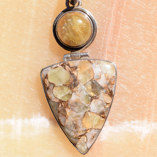 Hinged Variscite Pendant