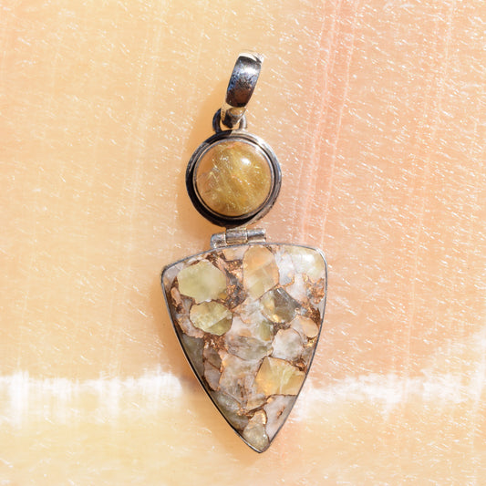 Hinged Variscite Pendant