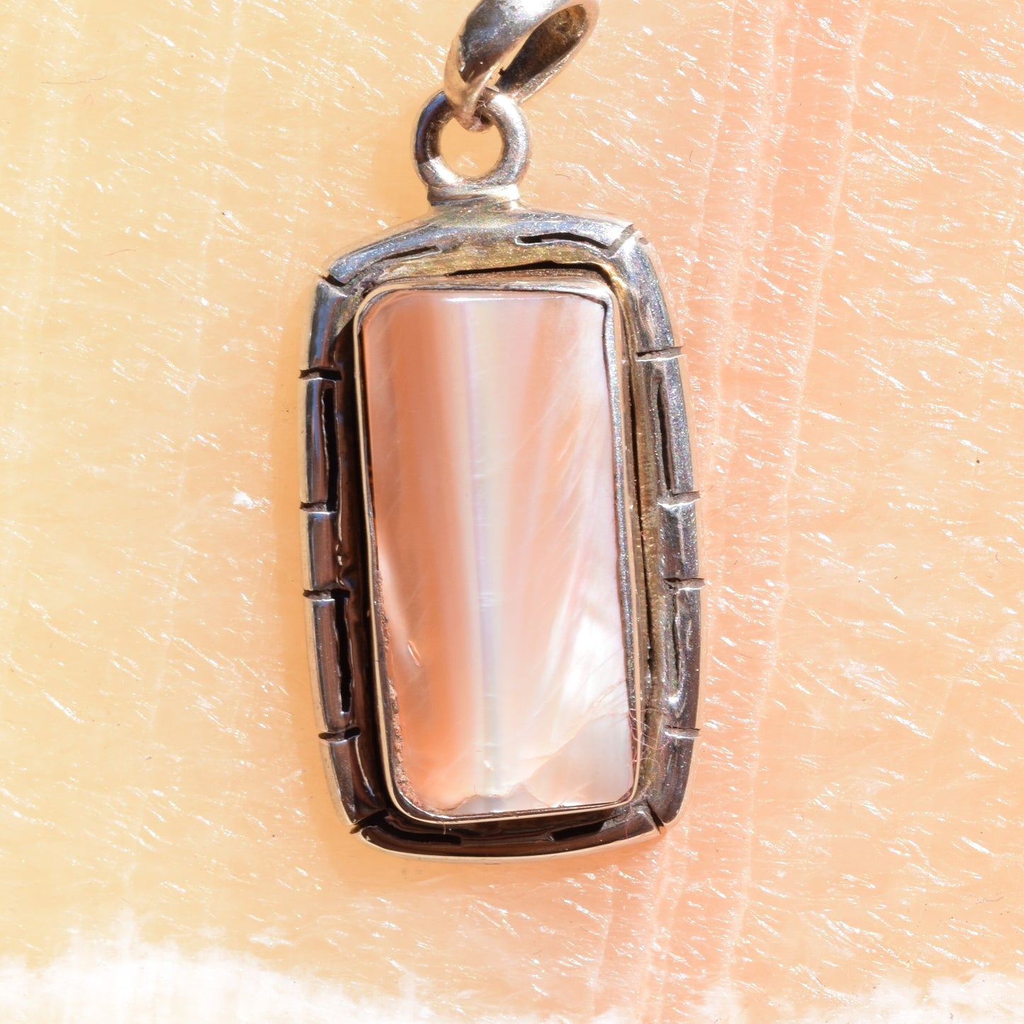 Raw Rectangle MoP Pendant