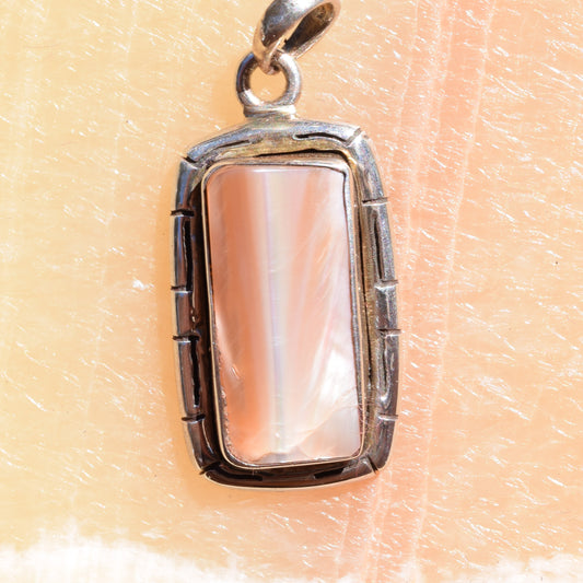 Raw Rectangle MoP Pendant