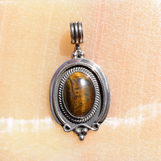 Statement Tiger's Eye Pendant